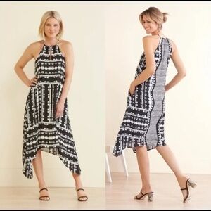 Peyton Jensen Mika Midi Dress Black White Size Medium